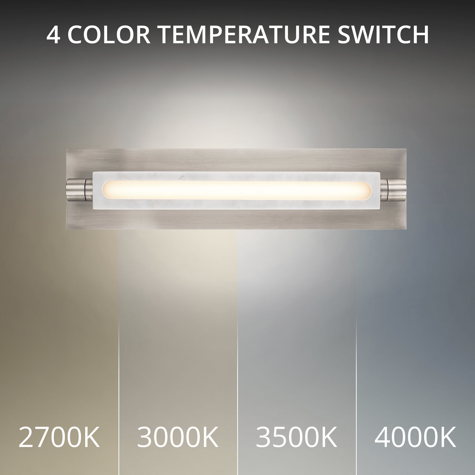 Stanchion Indoor Wall Lighting in White Marble and Brushed Nickel