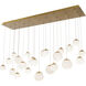 Pisces Linear Pendant Ceiling Light in Aged Brass