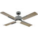Cervantes 56 inch Graphite Weathered Gray with Weathered Gray Blades Downrod Ceiling Fan in 3000K, Smart Ceiling Fan