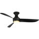 Corona 52 inch Soft Brass and Matte Black with Matte Black Blades Flush Mount Ceiling Fan in 3500K, Soft Brass Matte Black