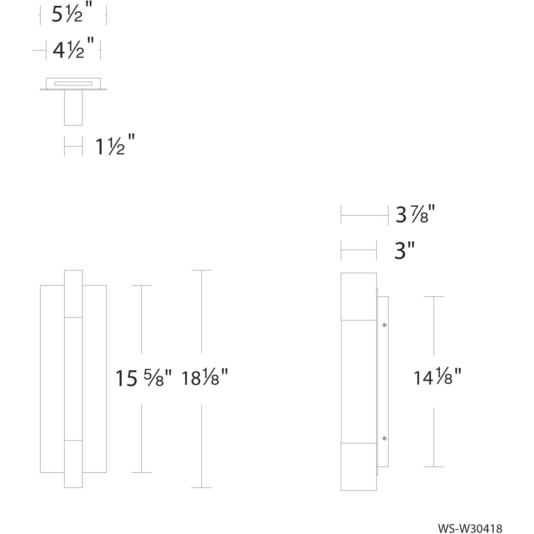 Heliograph 1 Light 18.1 inch Black Outdoor Wall Light in 4000K