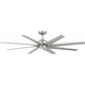 Roboto XL 70 inch Brushed Nickel Downrod Ceiling Fan