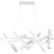 Chaos LED 21.25 inch Brushed Aluminum Chandelier Ceiling Light in 21in., 11