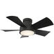 Vox 38 inch Matte Black Flush Mount Ceiling Fan in 3000K