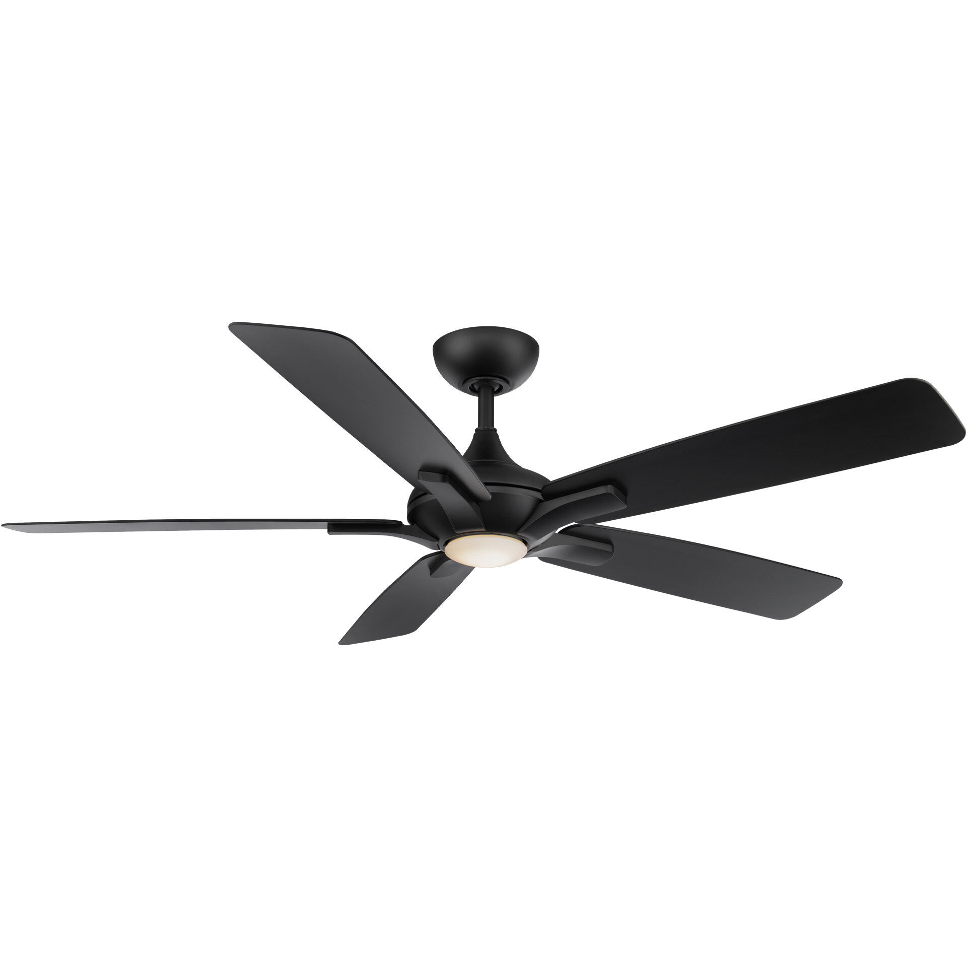 Mykonos 5 60 inch Matte Black Downrod Ceiling Fan in 3000K
