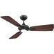 Mykonos 3 52 inch Bronze and Dark Walnut with Dark Walnut Blades Downrod Ceiling Fan in 2700K, Bronze Dark Walnut
