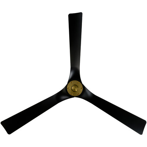 Torque 58 inch Soft Brass Matte Black with Matte Black Blades Downrod Ceiling Fan in Soft Brass and Matte Black