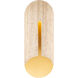 Clog LED 22 inch Beige Travertine and Aged Brass Outdoor Wall Light in 3000K