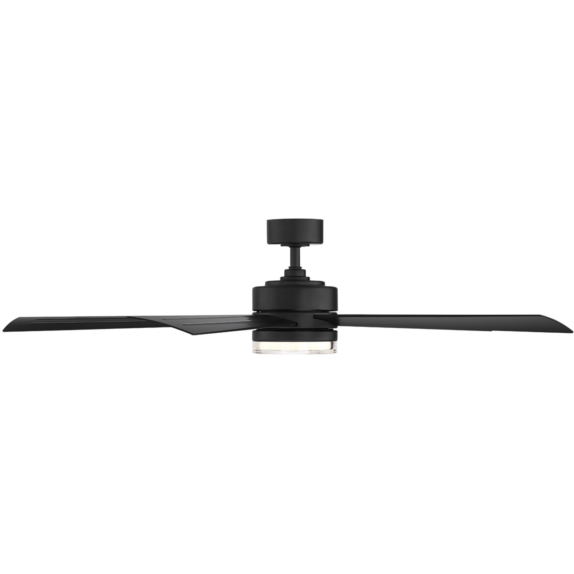 Wynd 60 inch Matte Black Downrod Ceiling Fan in 3000K, Smart Ceiling Fan