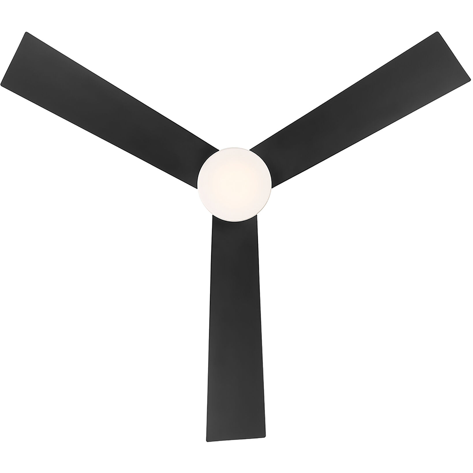 Axis 52 inch Matte Black Downrod Ceiling Fan in 3500K