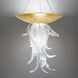 Tendril LED 26 inch Gold Leaf Indoor Hanging Lighting Ceiling Light