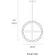 Kinetic LED 38 inch Titanium Chandelier Ceiling Light in 38in.