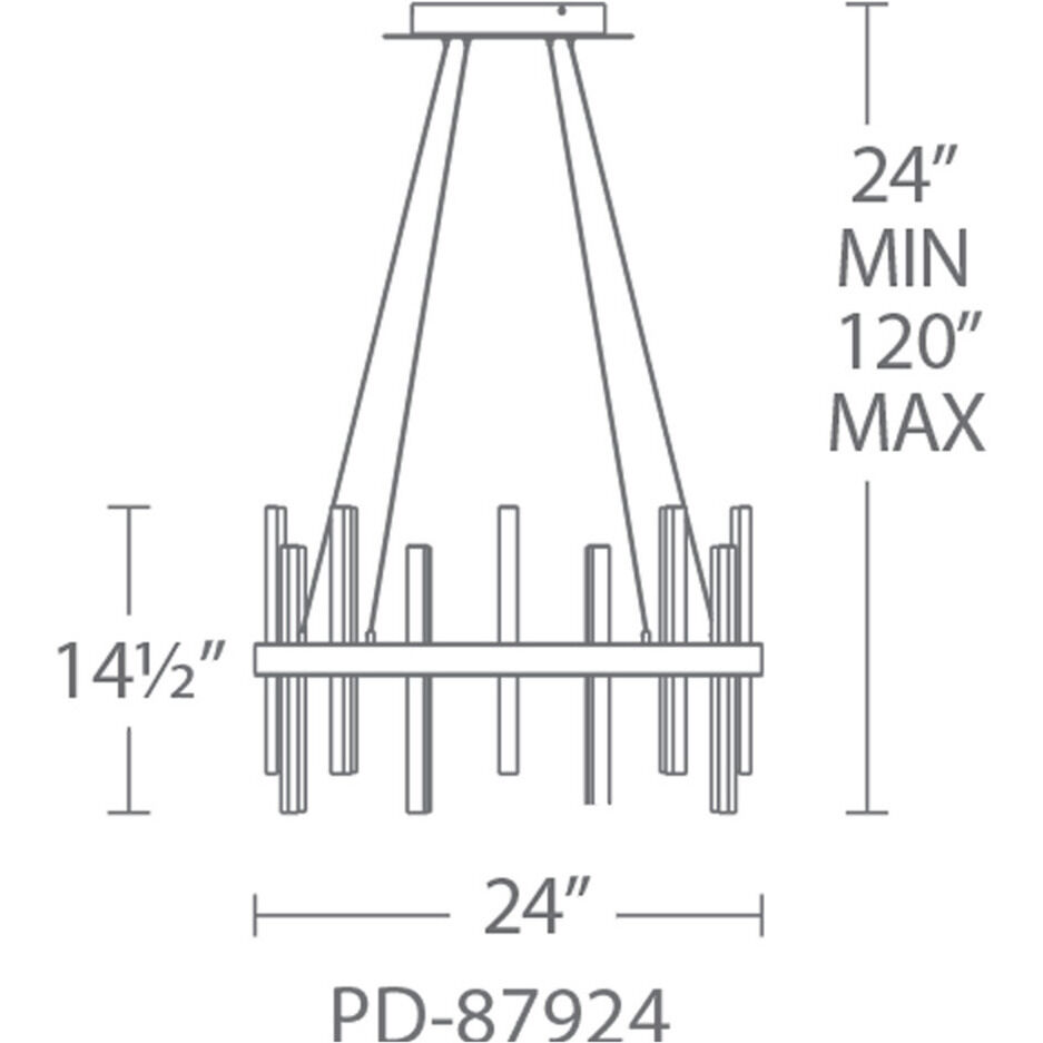 Harmonix LED 24 inch Black Aged Brass Chandelier Ceiling Light in 24in.