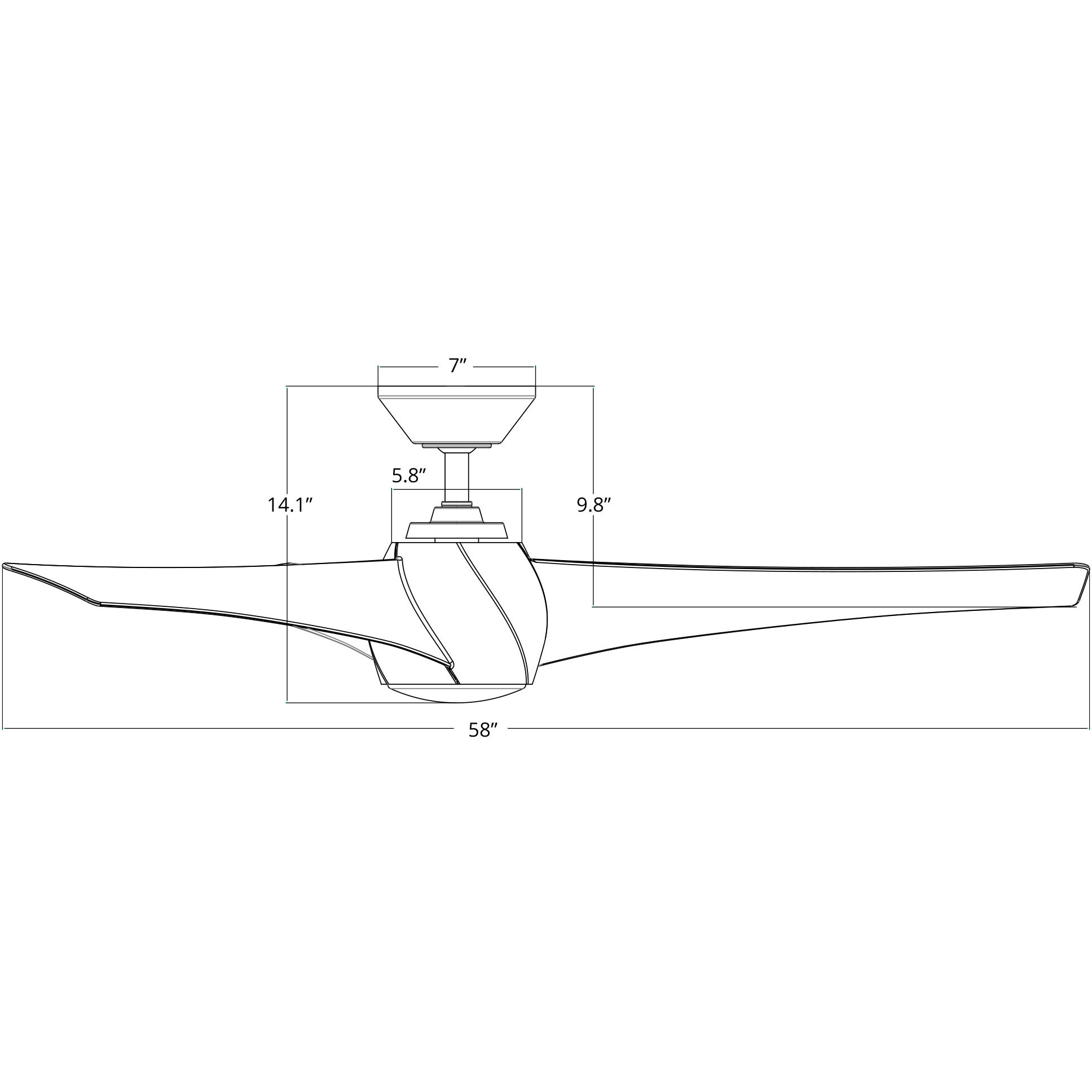 Twirl 58 inch Graphite Weathered Wood with Weathered Wood Blades Downrod Ceiling Fan in 3500K