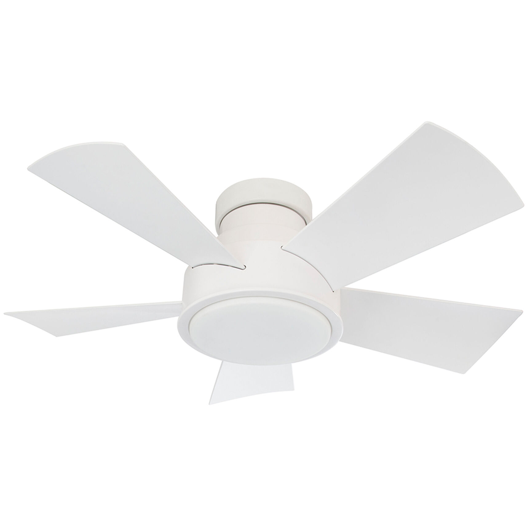 Vox 38 inch Matte White Flush Mount Ceiling Fan in 2700K