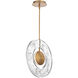 Cymbal LED 19 inch Aged Brass Pendant Ceiling Light