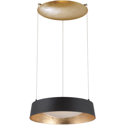 Gilt LED 18 inch Black Gold Leaf Chandelier Ceiling Light in Opulent Textured Gold Leaf Aluminum