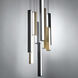 Chaos LED 17 inch Black and Aged Brass Multi-Light Pendant Ceiling Light in 9, 17in., Black Aged Brass/Black