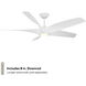 Zephyr 62 inch Matte White Downrod Ceiling Fan