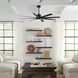 Renegade 66 inch Matte Black Downrod Ceiling Fan in 3000K, Smart Ceiling Fan