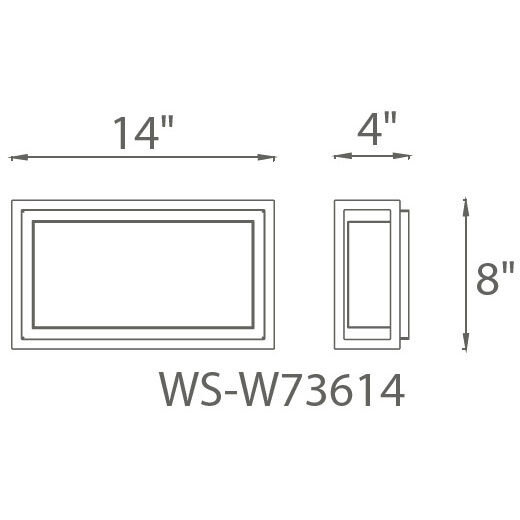 Framed LED 8 inch Black Outdoor Wall Light in 14in.