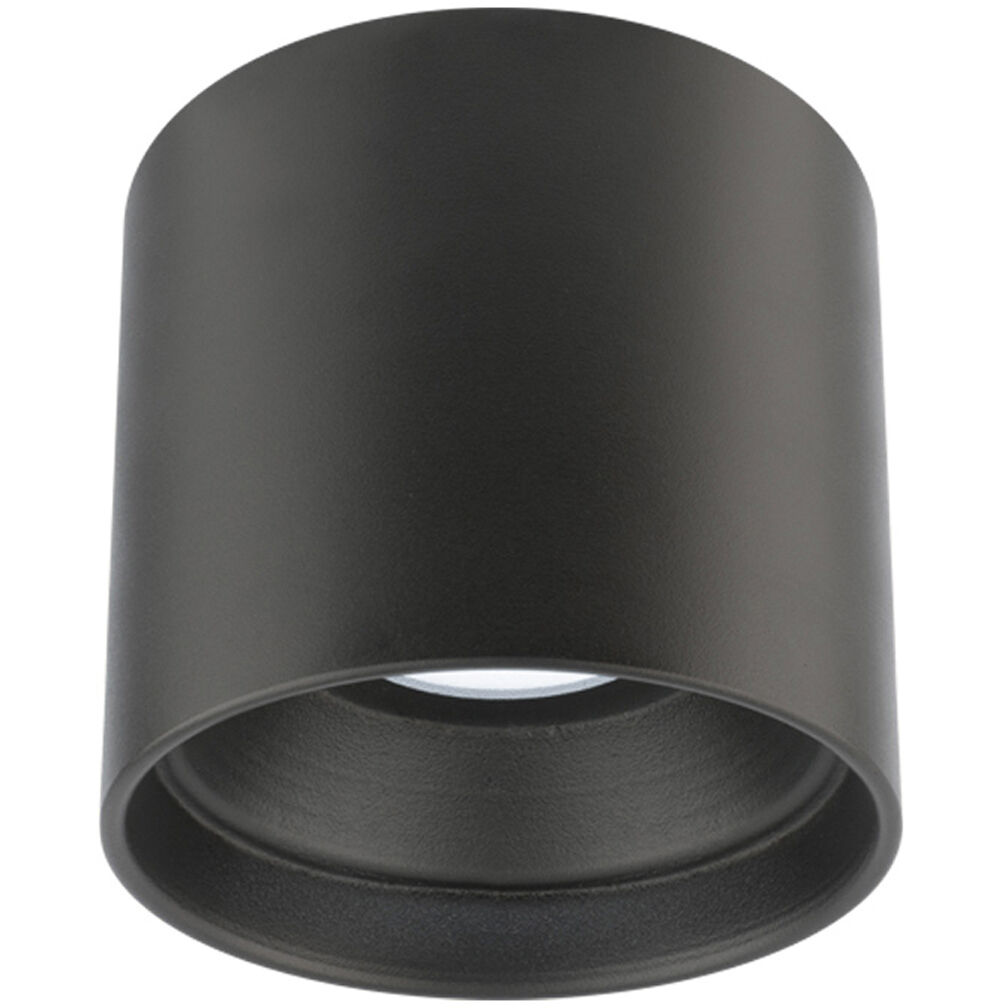 Squat 1 Light 5 inch Black Outdoor Flush Mount in 3000K