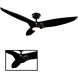 Morpheus III 60 inch Gloss Black Downrod Ceiling Fan in 3000K