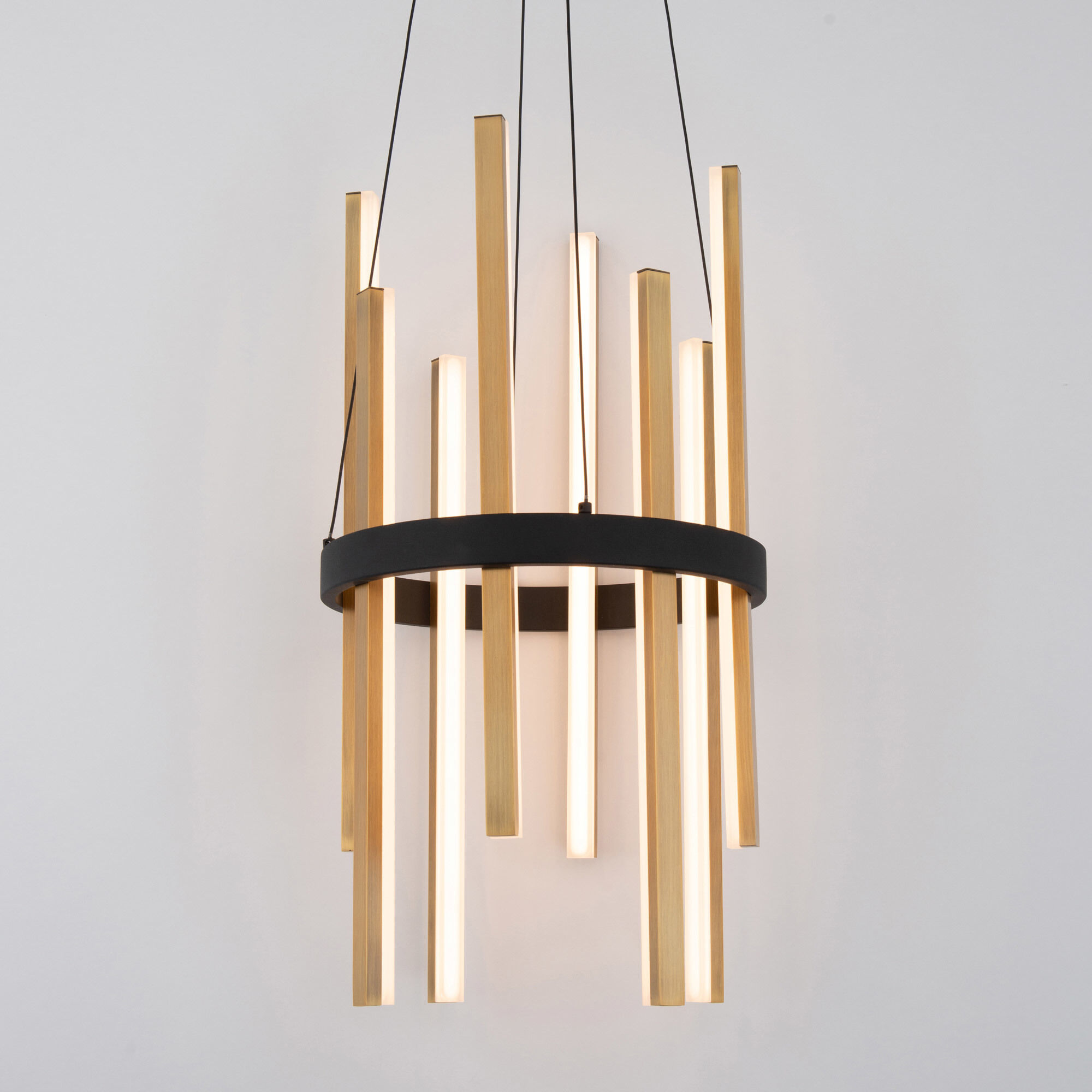 Harmonix LED 14 inch Black Aged Brass Chandelier Ceiling Light in 14in.