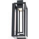 Dorne LED 14 inch Black and Aged Brass Outdoor Wall Light in 14in.