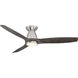Skylark 54 inch Brushed Nickel and Ebony with Ebony Blades Flush Mount Ceiling Fan in Brushed Nickel Ebony
