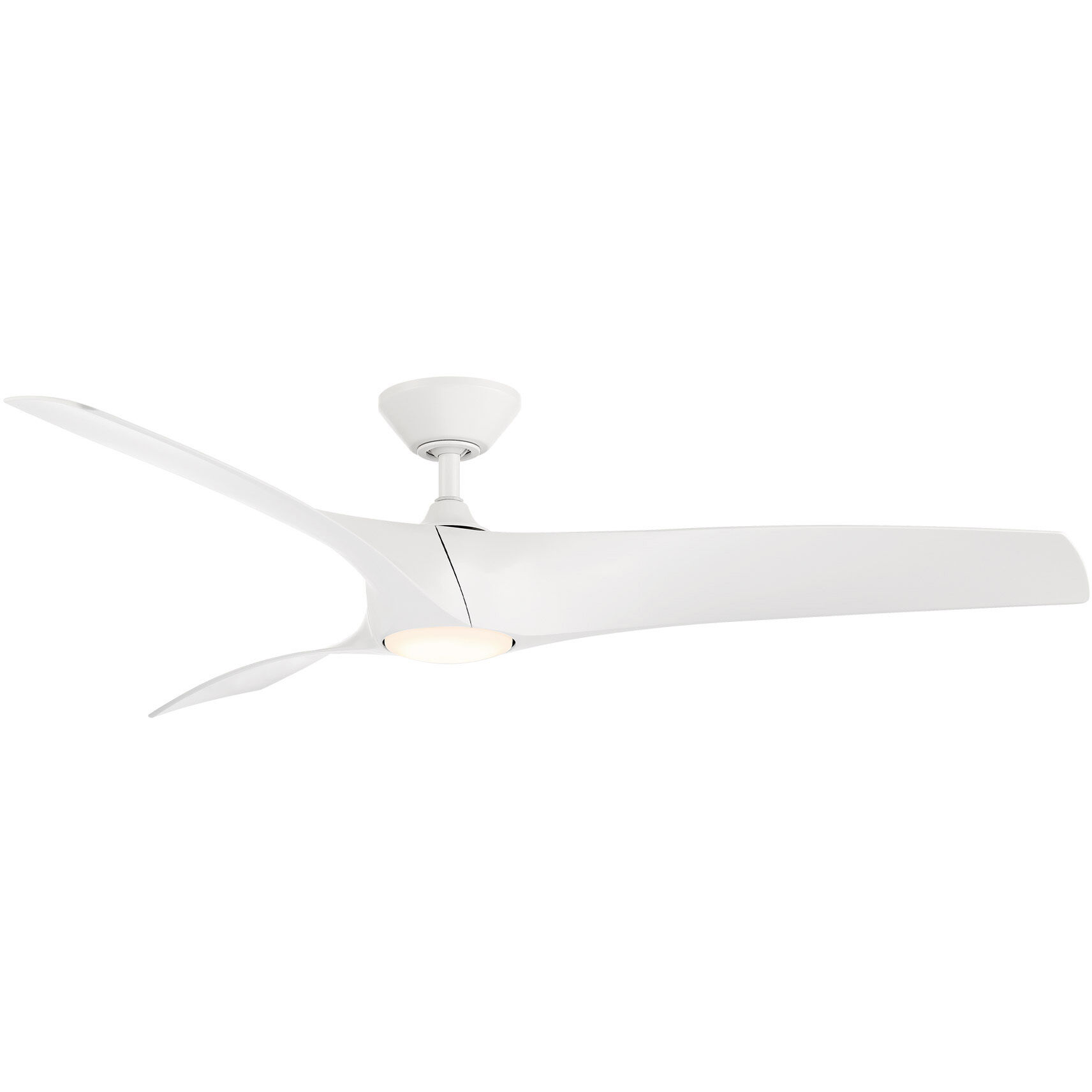 Zephyr 52 inch Matte White Downrod Ceiling Fan, Smart Ceiling Fan