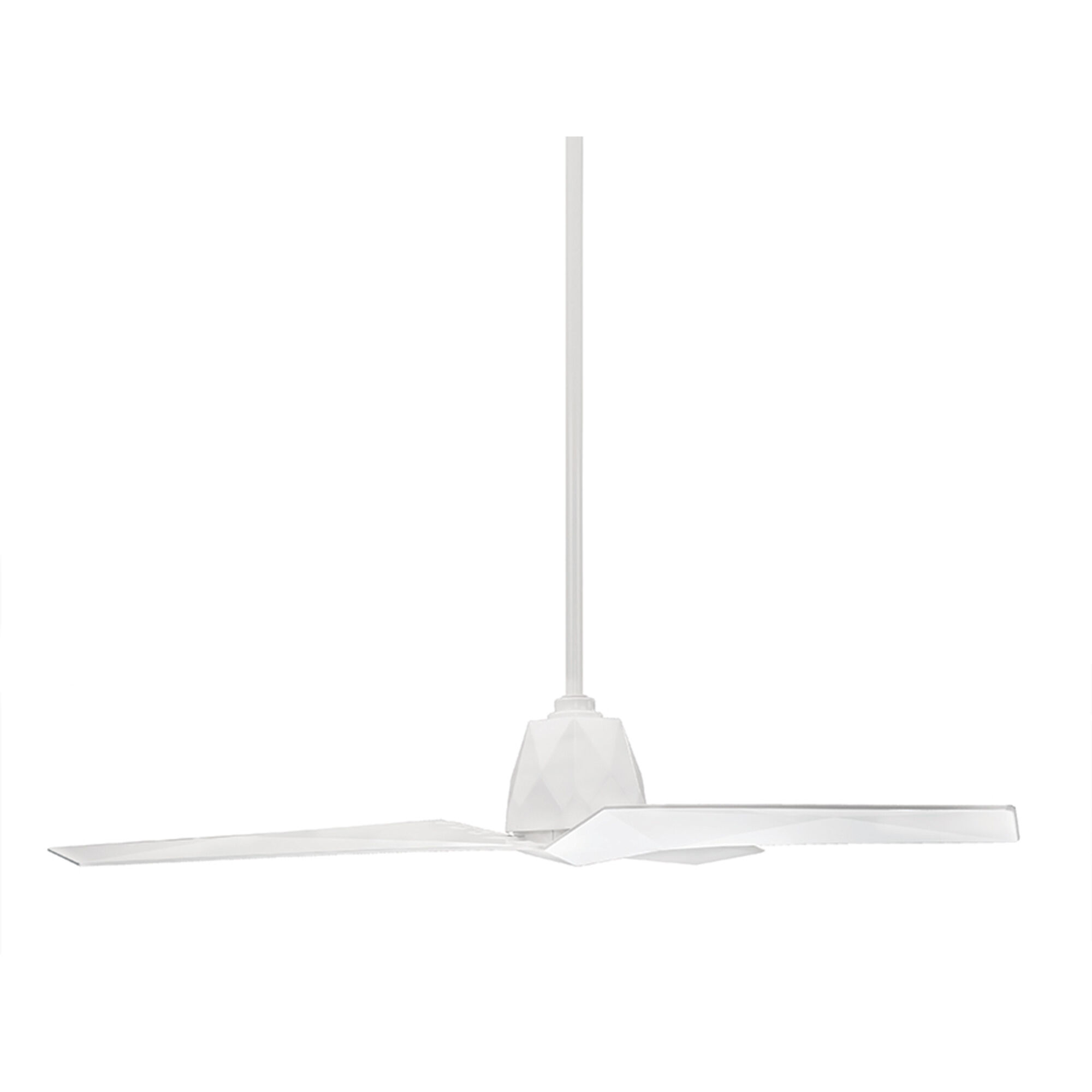 Vortex 60 inch Gloss White Downrod Ceiling Fan, Smart Ceiling Fan