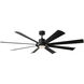Aura 72 inch Matte Black Downrod Ceiling Fan