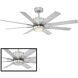 Renegade 52 inch Brushed Nickel Titanium with Titanium Blades Downrod Ceiling Fan in 3000K
