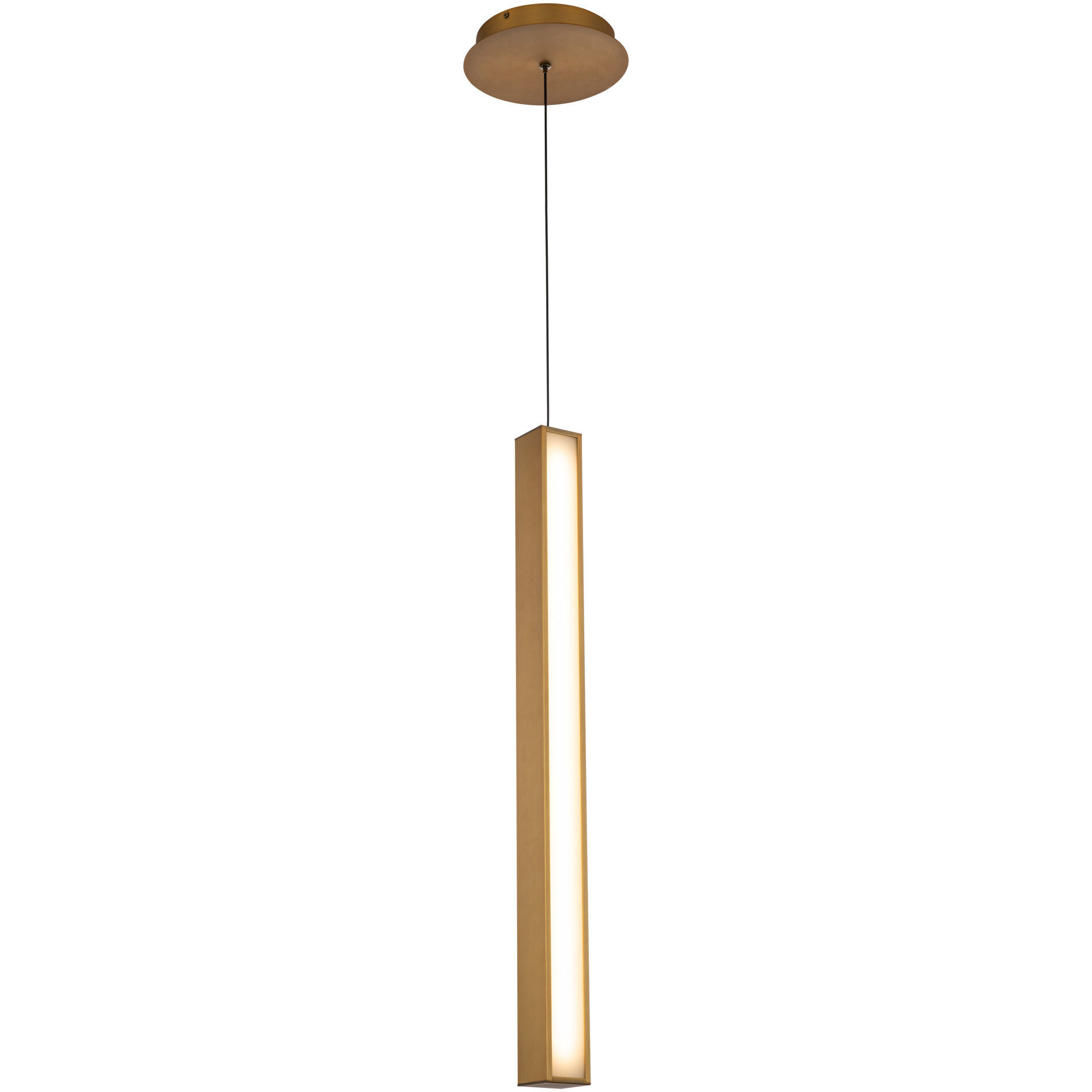 Chaos LED 7.13 inch Aged Brass Pendant Ceiling Light in 20in.