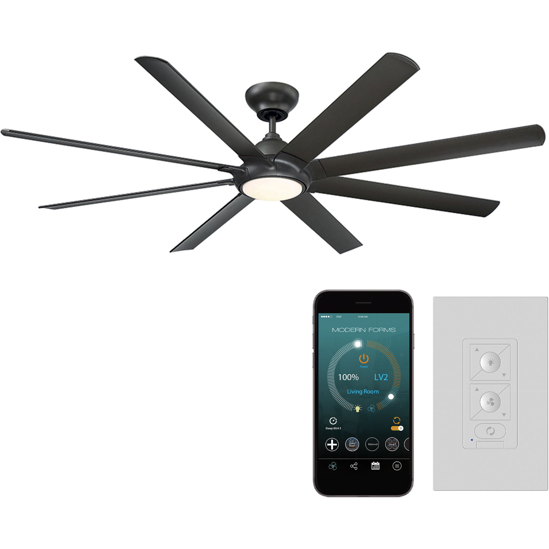 Hydra 80 inch Bronze Downrod Ceiling Fan in 3500K