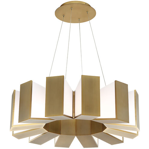 Chronos LED 34 inch Aged Brass Chandelier Ceiling Light in 34in.