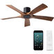 Aviator 54 inch Matte Black and Distressed Koa with Distressed Koa Blades Flush Mount Ceiling Fan in Matte Black Distressed Koa, Smart Ceiling Fan