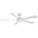 Wynd 60 inch Matte White Downrod Ceiling Fan in 3000K, Smart Ceiling Fan