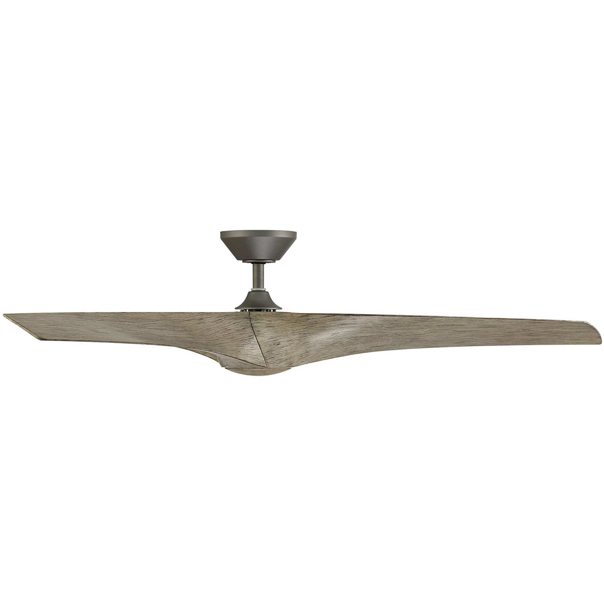 Zephyr 62 inch Graphite and Weathered Wood with Weathered Wood Blades Downrod Ceiling Fan in Graphite Weathered Wood, Smart Ceiling Fan