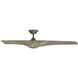 Zephyr 62 inch Graphite and Weathered Wood with Weathered Wood Blades Downrod Ceiling Fan in Graphite Weathered Wood, Smart Ceiling Fan