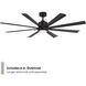 Size Matters 65 inch Matte Black Downrod Ceiling Fan