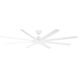 Hydra 96 inch Matte White Downrod Ceiling Fan in 3000K