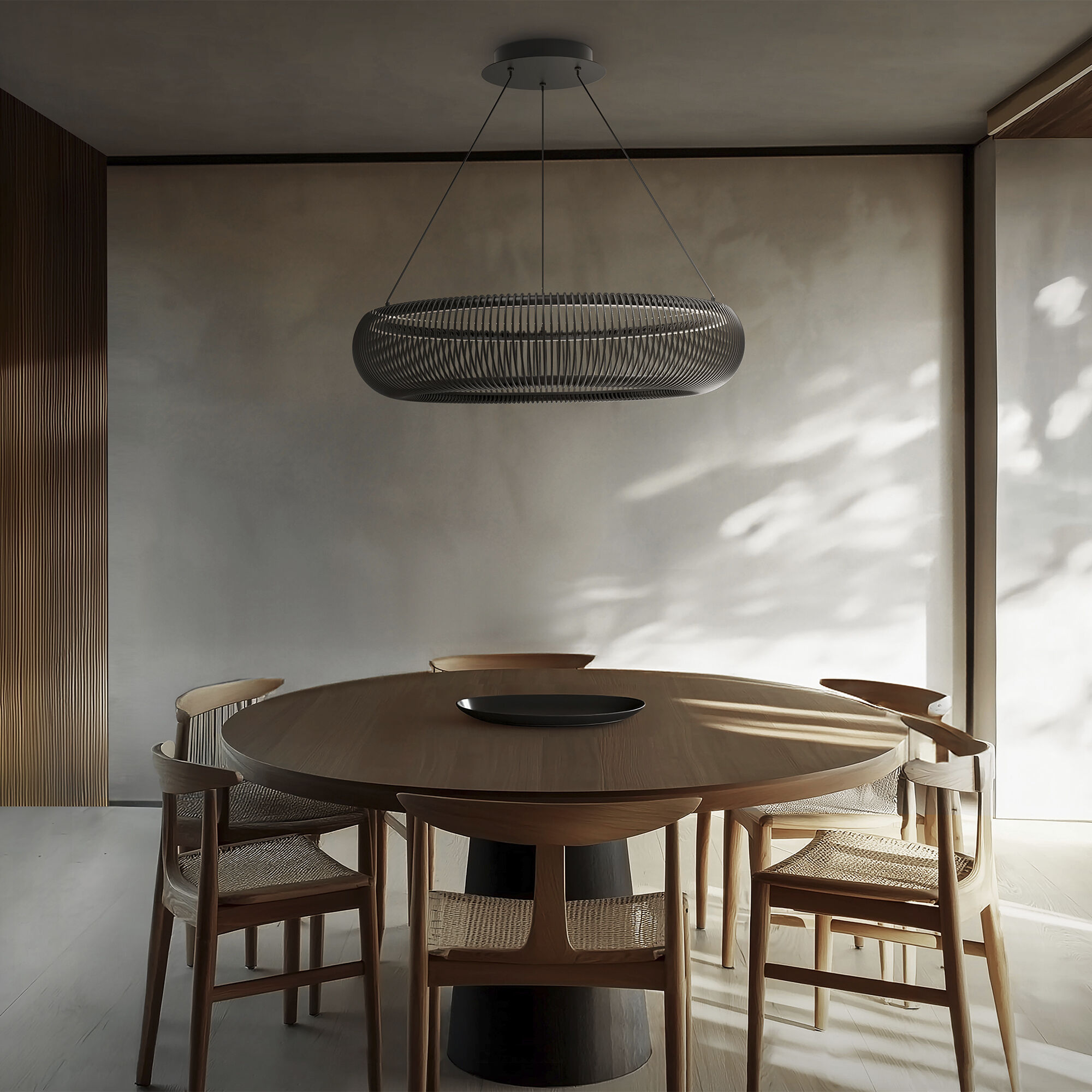 Lute LED 28 inch Black Indoor Hanging Lighting Ceiling Light in 4000K