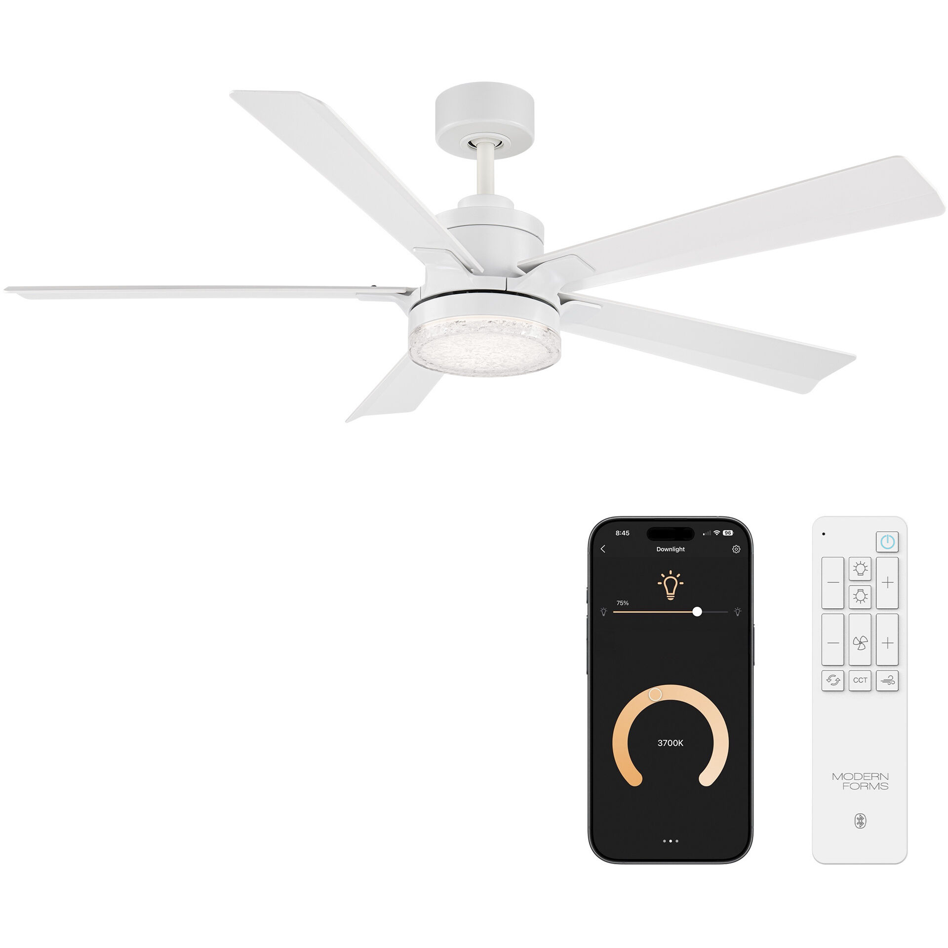 Radiant 56 56 inch Matte White Ceiling Fan