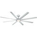 Hydra 96 inch Titanium Downrod Ceiling Fan in 3000K, Smart Ceiling Fan