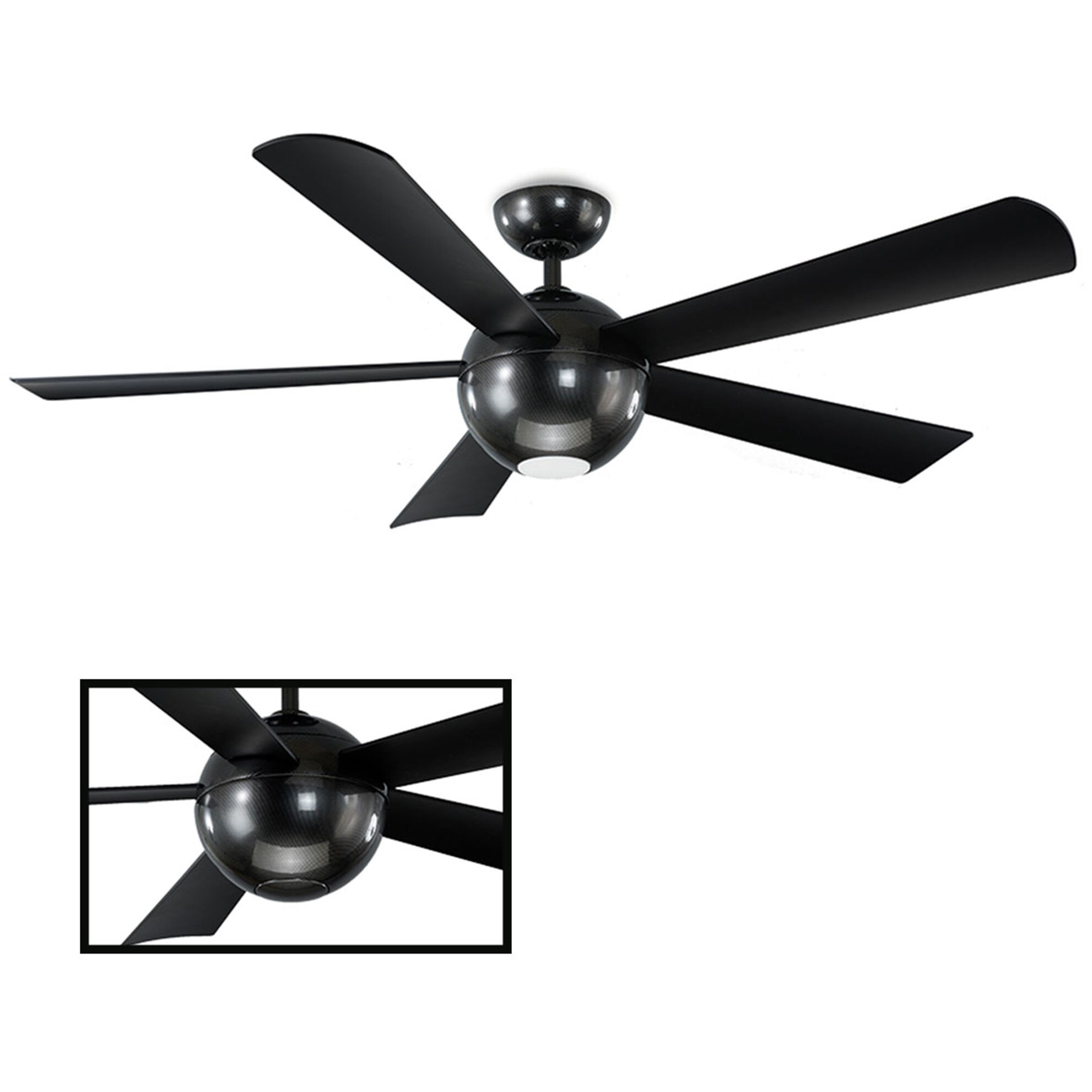 Orb 62 inch Carbon Fiber Ceiling Fan in 2700K