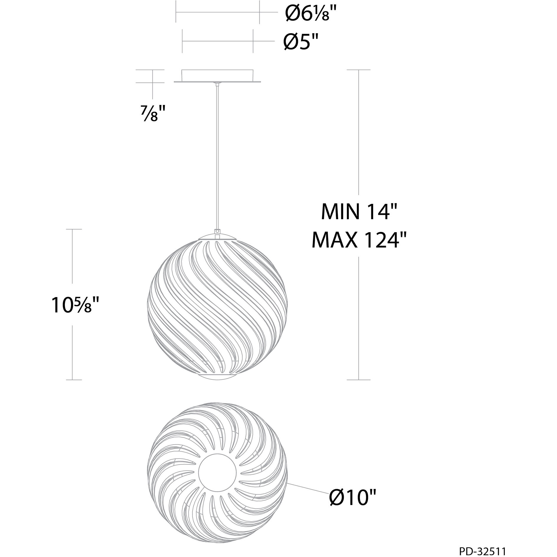 Swirly LED 9.9 inch Smoke Glass and Aged Brass Indoor Hanging Lighting Ceiling Light in 2700K