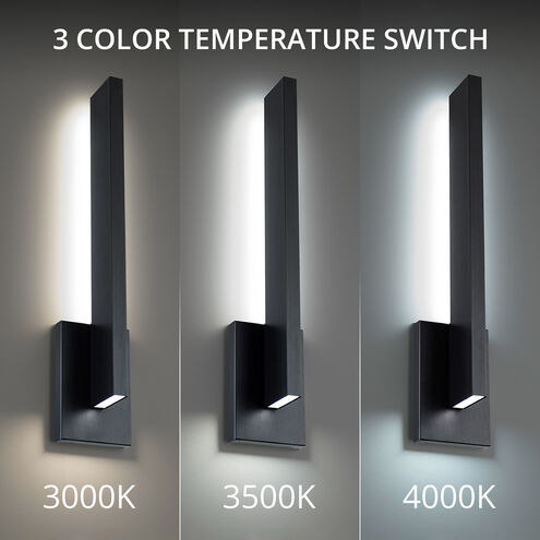 Mako LED 22 inch Black Outdoor Wall Light in 4000K