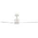 Lotus 54 inch Matte White Downrod Ceiling Fan in 2700K